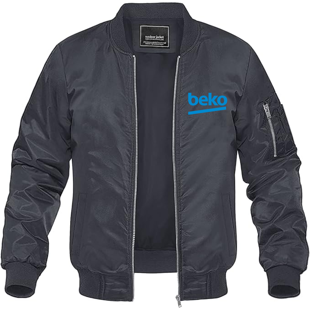 Men's Beko Logo Lightweight Bomber Jacket Windbreaker Softshell Varsity Jacket Coat
