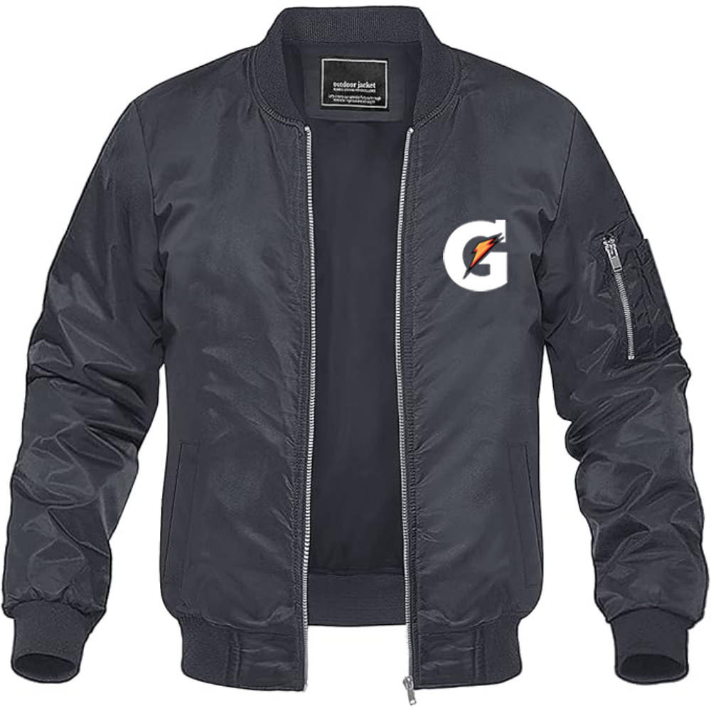 Men's Gatorade Logo Lightweight Bomber Jacket Windbreaker Softshell Varsity Jacket Coat
