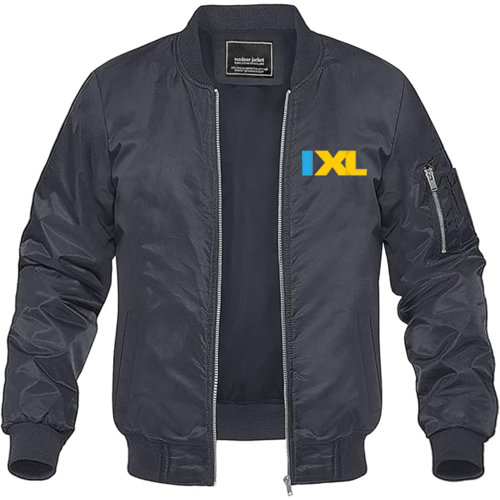 Men's IXL Logo Lightweight Bomber Jacket Windbreaker Softshell Varsity Jacket Coat