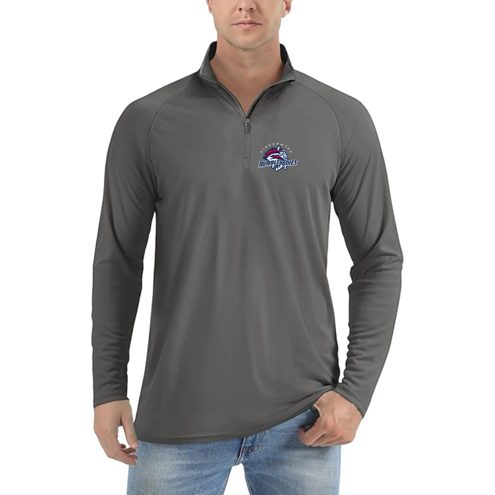 Men's Binghamton Rumble Ponies Logo Lightweight Quarter-Zip Athletic Shirt Long Sleeve Performance Wear