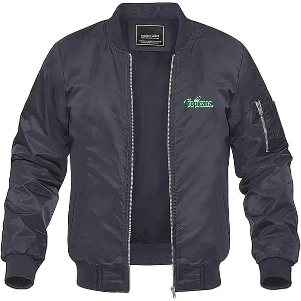 Men's Tropicana Logo Lightweight Bomber Jacket Windbreaker Softshell Varsity Jacket Coat