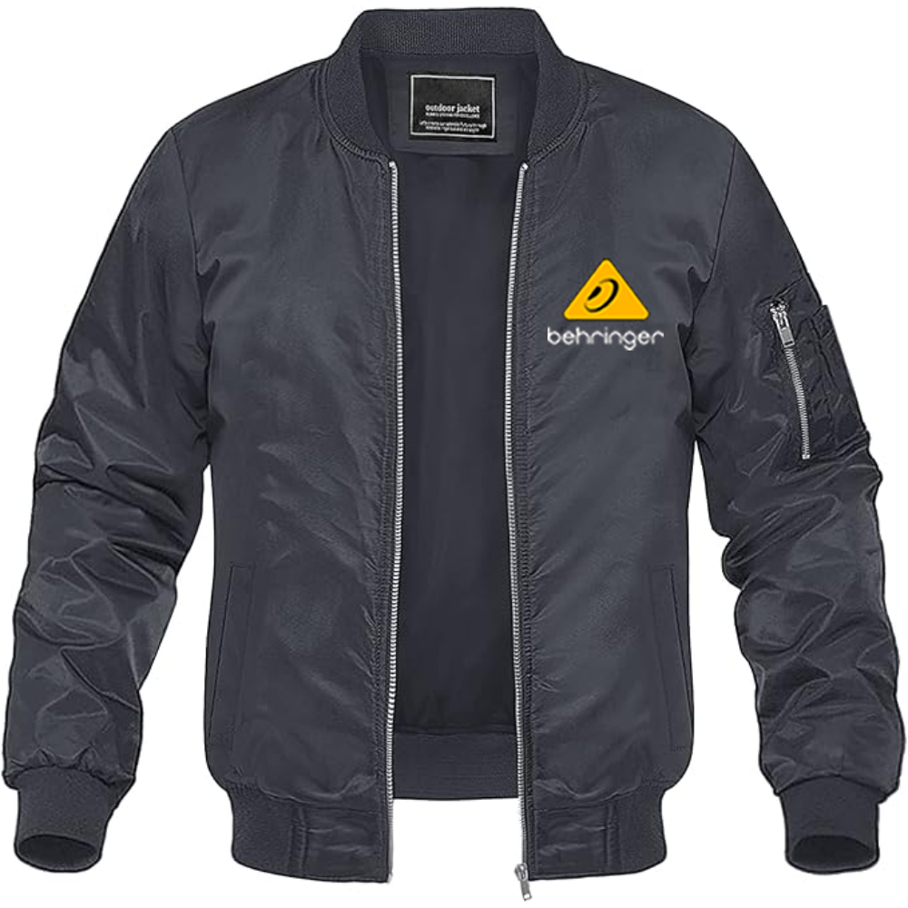 Men's Behringer Logo Lightweight Bomber Jacket Windbreaker Softshell Varsity Jacket Coat