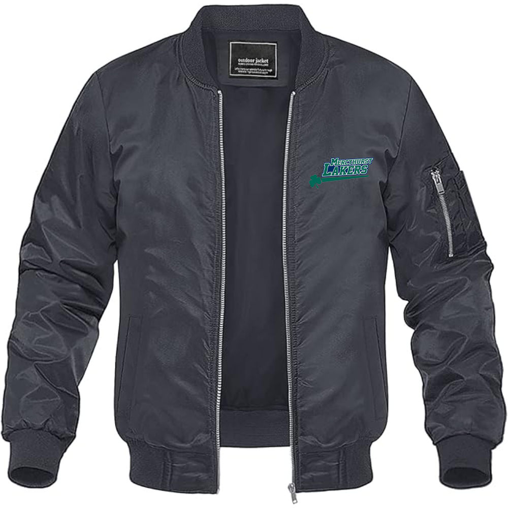 Men's Mercyhurst Lakers Logo Lightweight Bomber Jacket Windbreaker Softshell Varsity Jacket Coat