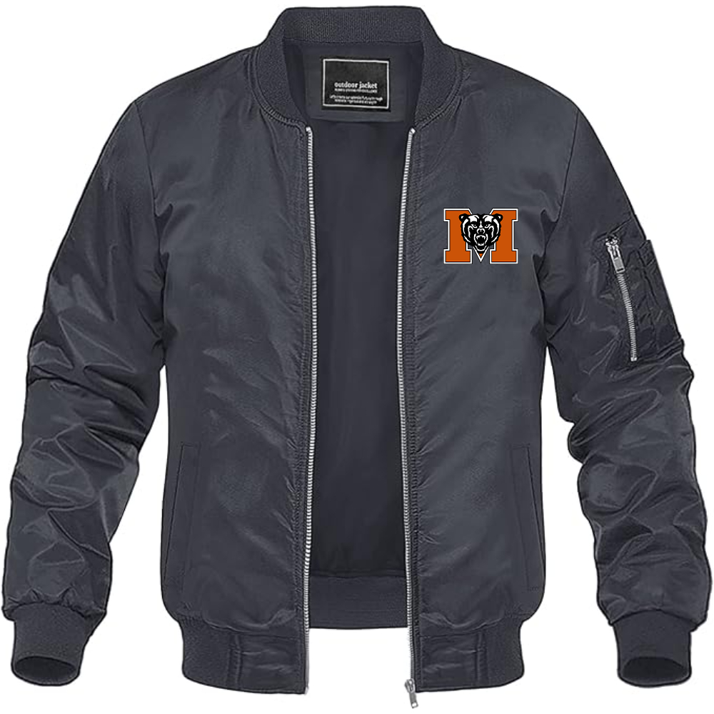 Men's Mercer Bears Logo Lightweight Bomber Jacket Windbreaker Softshell Varsity Jacket Coat