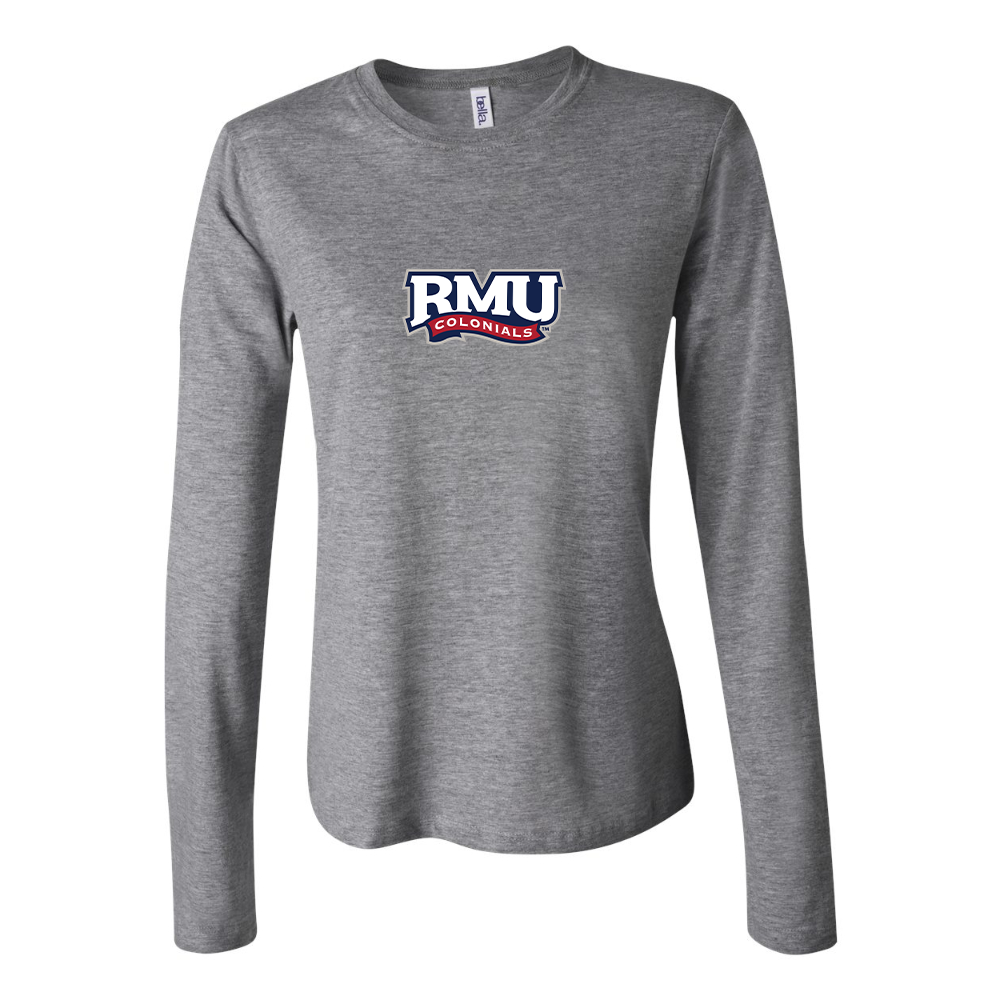 BELLA CANVAS Women’s Robert Morris Colonials Logo Jersey Long Sleeve Tee
