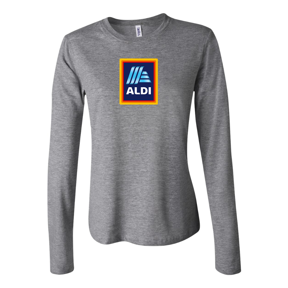 BELLA CANVAS Women’s Aldi Logo Jersey Long Sleeve Tee