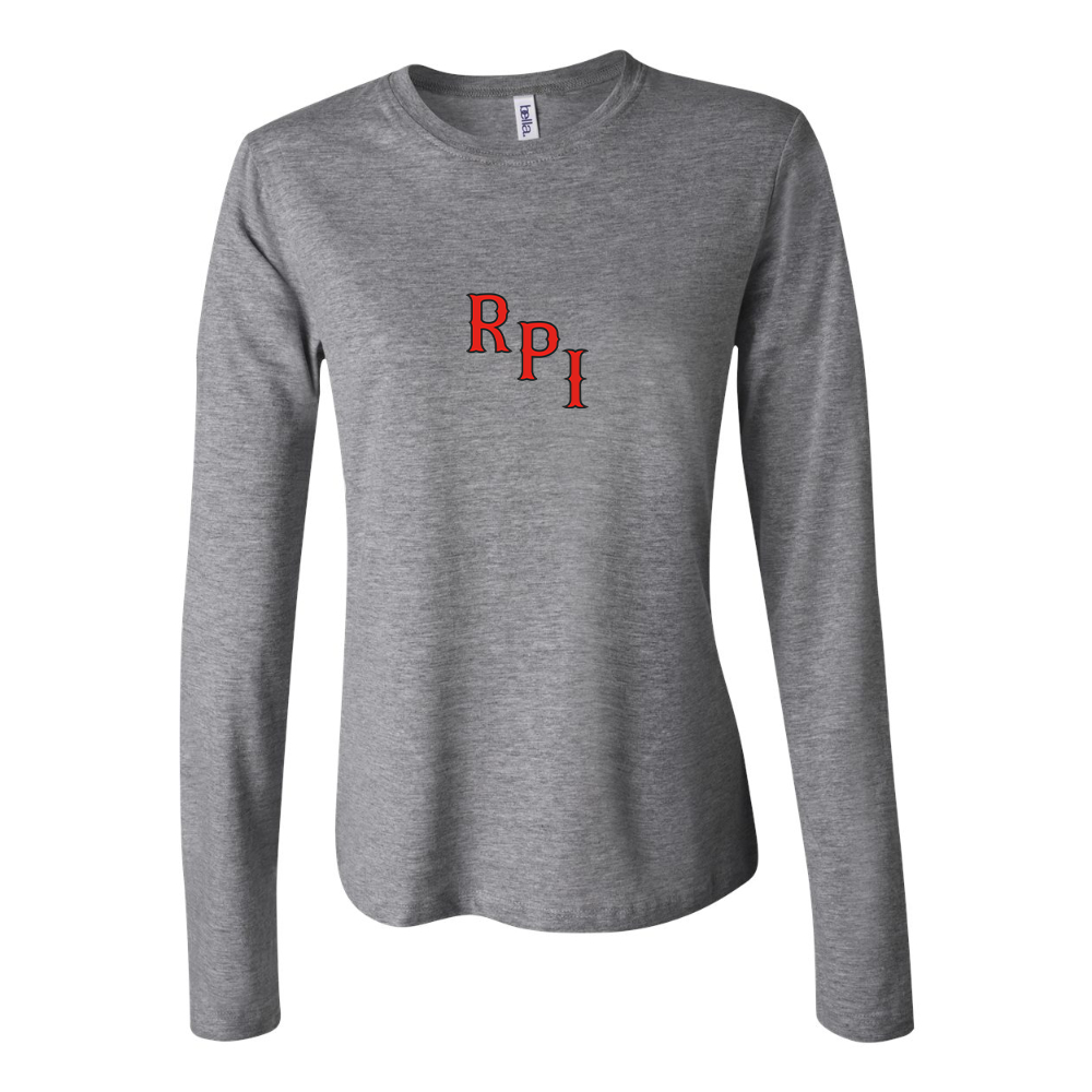 BELLA CANVAS Women’s RPI Engineers Logo Jersey Long Sleeve Tee l
