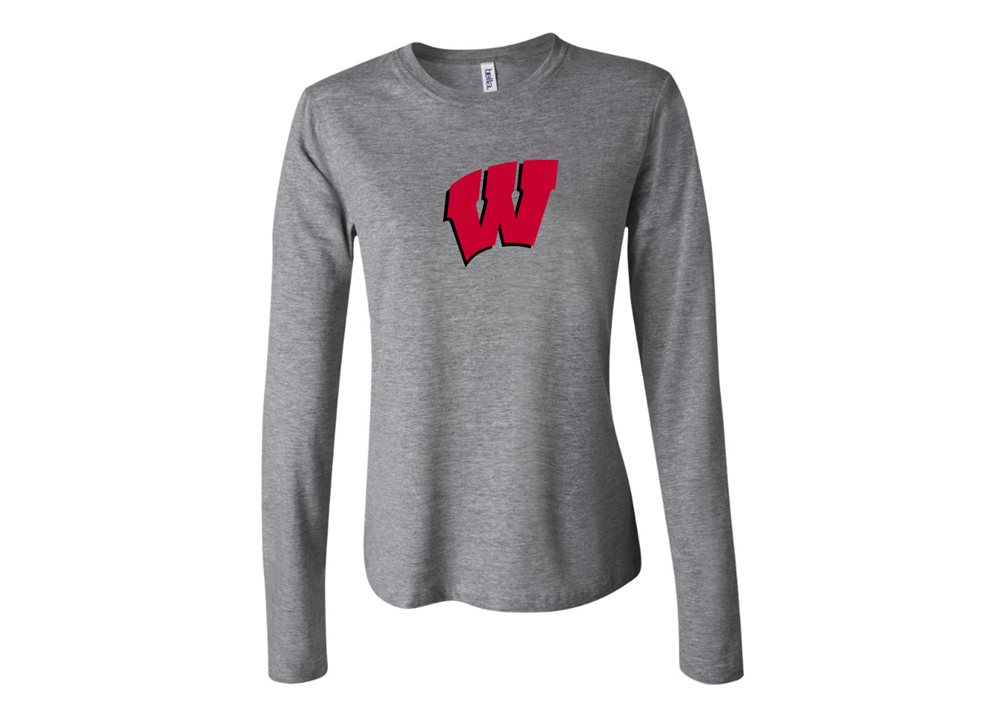 BELLA CANVAS Women’s Wisconsin Badgers Jersey Long Sleeve Tee