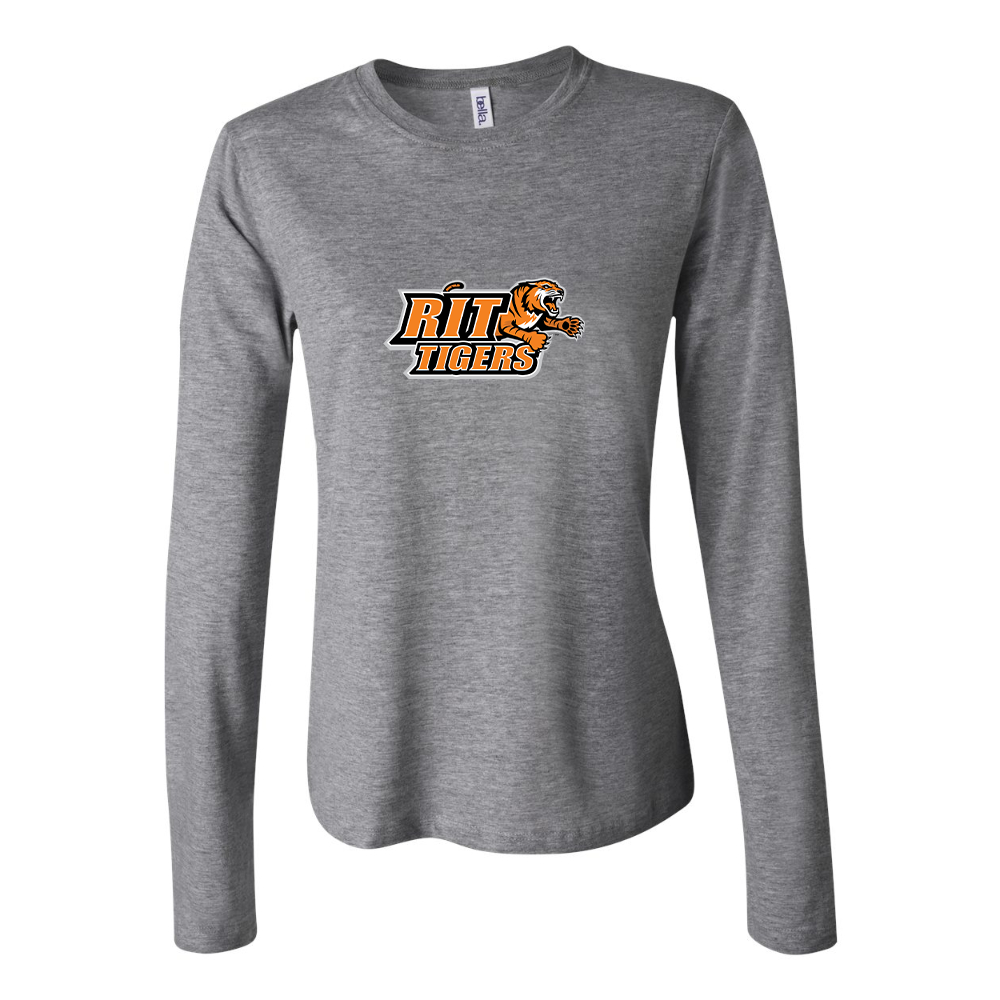 BELLA CANVAS Women’s RIT Tigers Logo Jersey Long Sleeve Tee