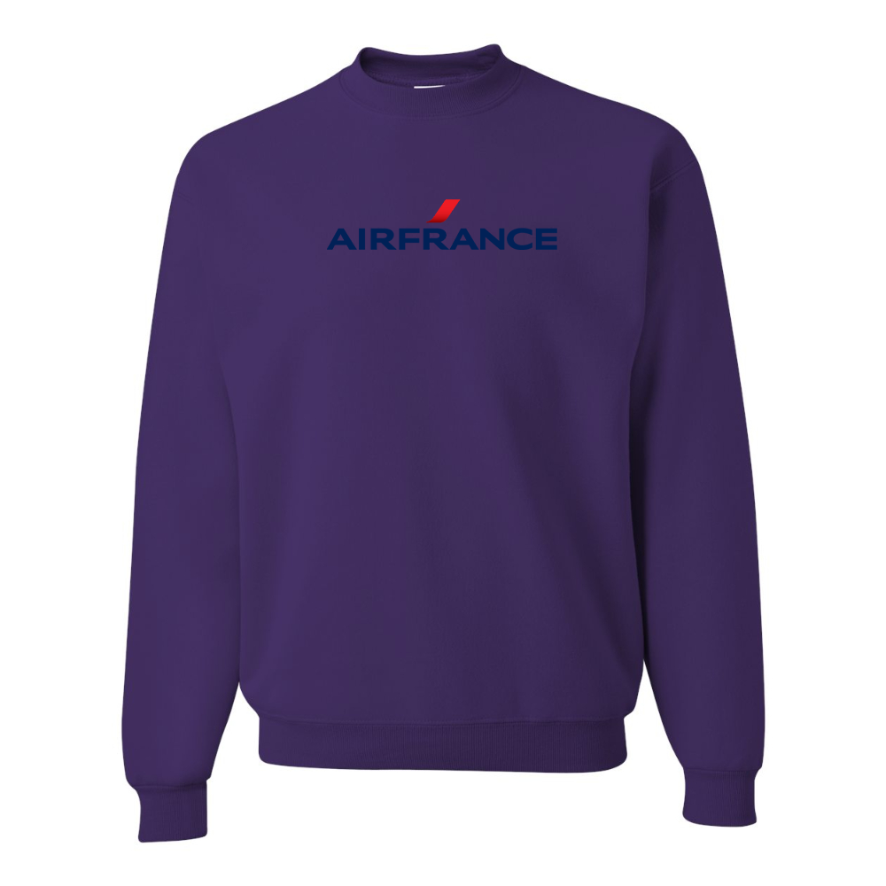 Men's Air France Logo JERZEES NuBlend Crewneck Sweatshirt