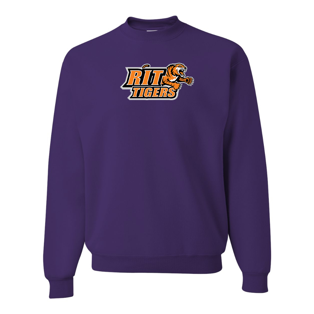 Men's RIT Tigers Logo  JERZEES NuBlend Crewneck Sweatshirt