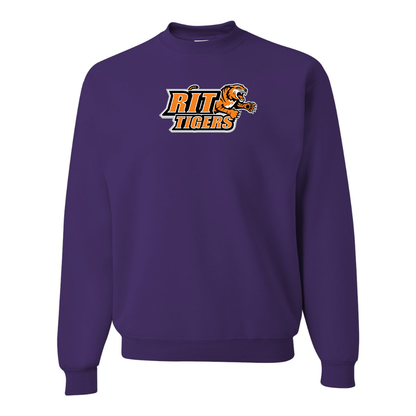 Men's RIT Tigers Logo  JERZEES NuBlend Crewneck Sweatshirt