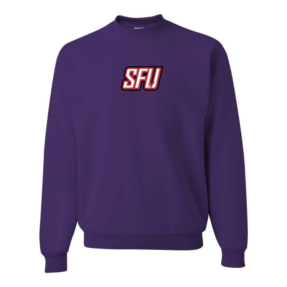 Men's Saint Francis Red Flash Logo JERZEES NuBlend Crewneck Sweatshirt