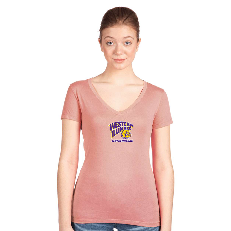Women's Western Illinois Leathernecks Next Level V-Neck T-Shirt