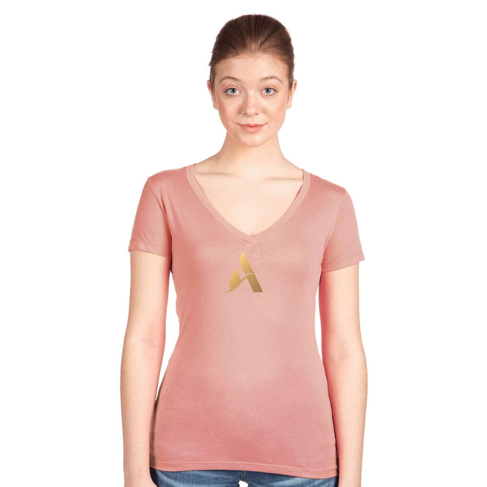 Women's Accor Golden Logo  Next Level V-Neck T-Shirt
