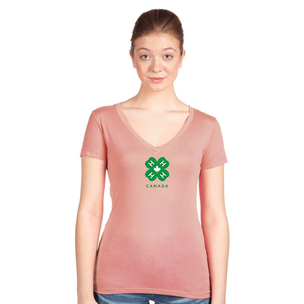Women's 4H Canada Logo Next Level V-Neck T-Shirt