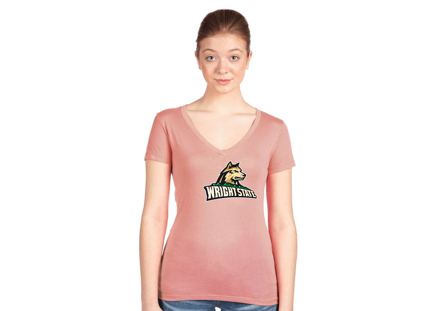 Women's Wright State Raiders Next Level V-Neck T-Shirt