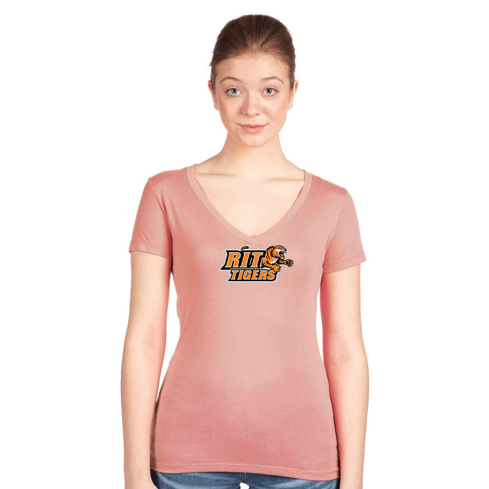 Women's   RIT Tigers Logo Next Level V-Neck T-Shirt