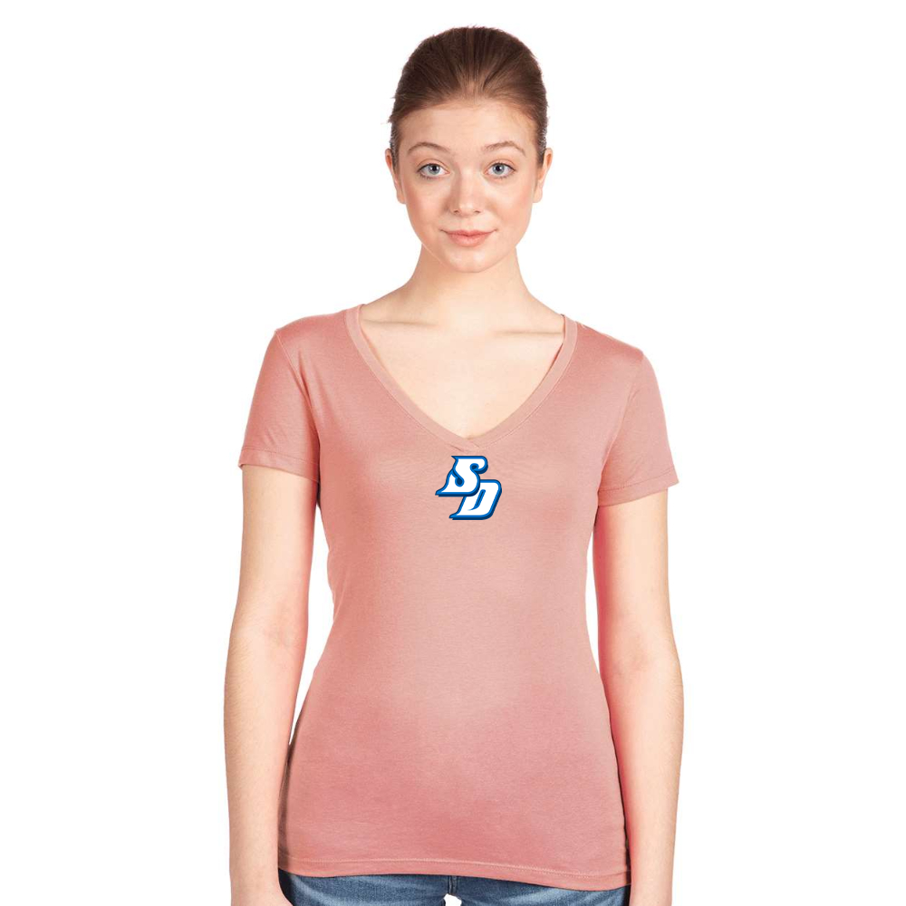 Women's San Diego Toreros Logo Next Level V-Neck T-Shirt
