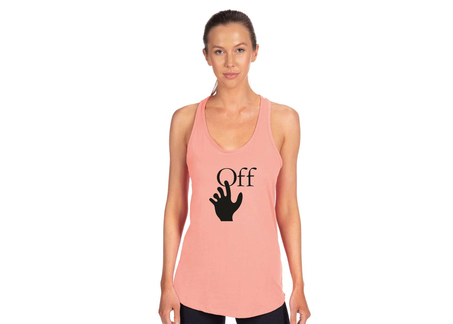 Women's Off-White Hand Next Level Ideal Racerback Tank