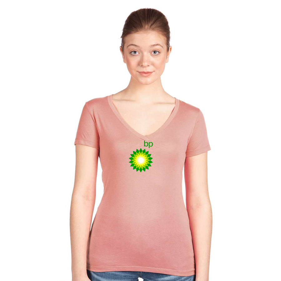 Women's BP Oil Logo Next Level V-Neck T-Shirt