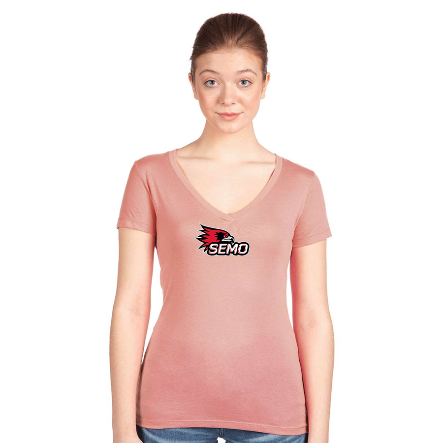 Women's SEMO Redhawks Logo  Next Level V-Neck T-Shirt