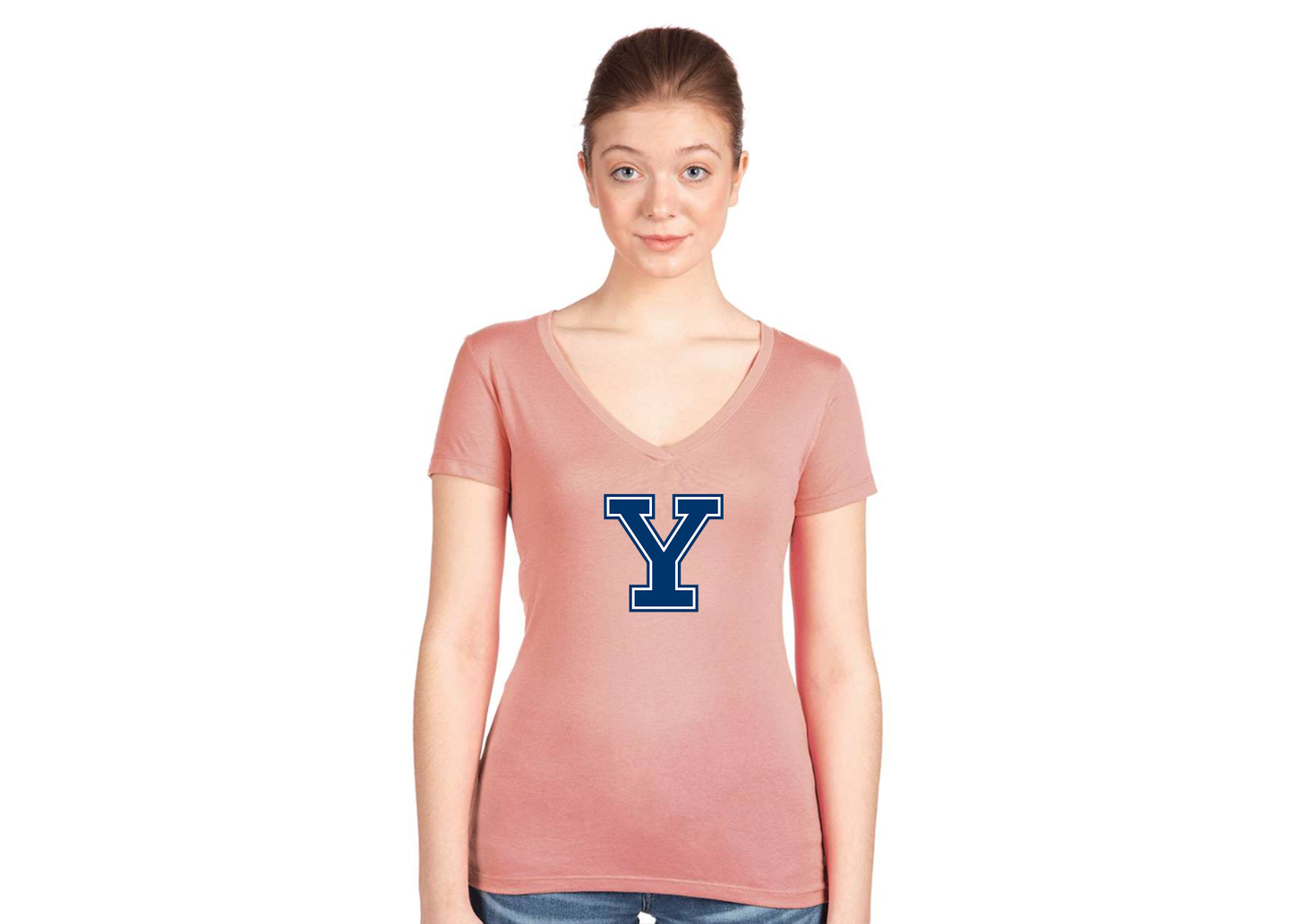 Women's Yale Bulldogs Next Level V-Neck T-Shirt