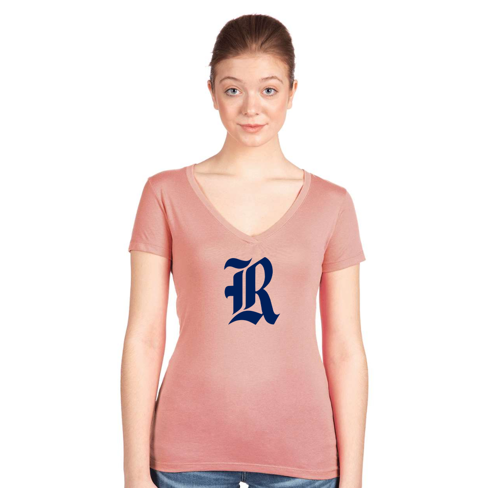 Women's Rice Owls Logo Next Level V-Neck T-Shirt
