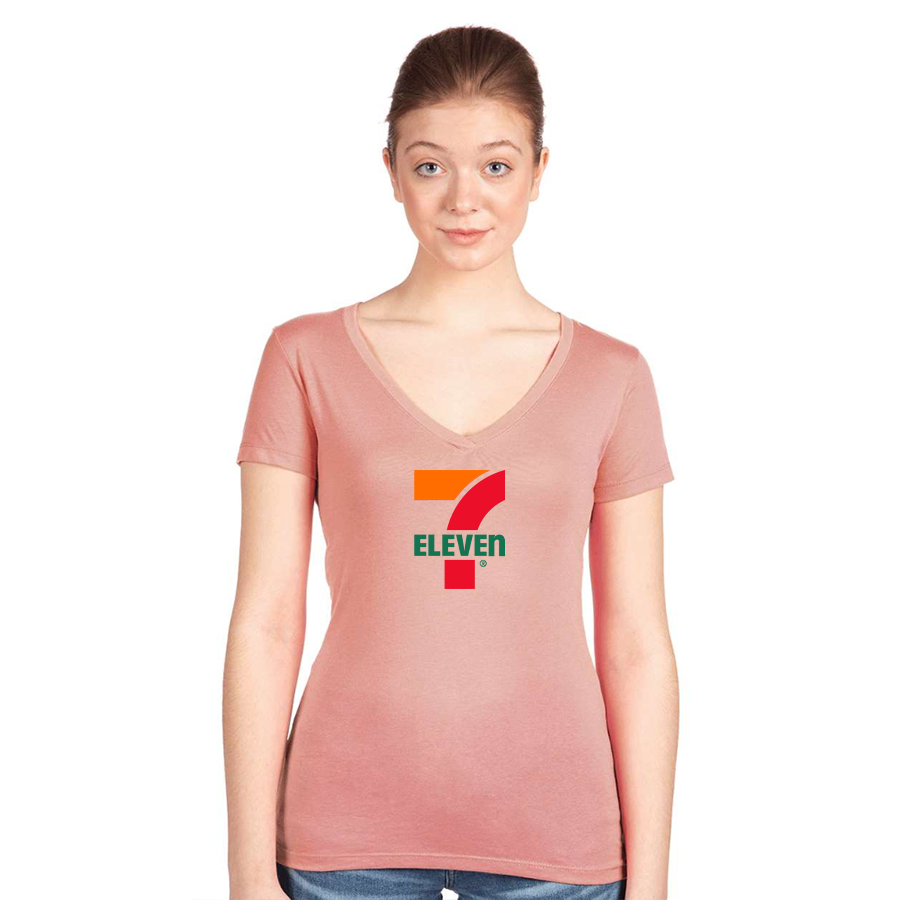 Women's 7 Eleven Logo Next Level V-Neck T-Shirt