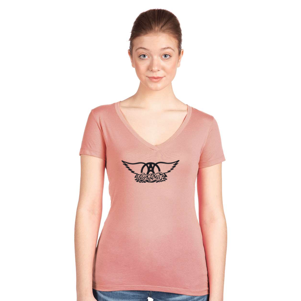 Women's Aerosmith Logo  Next Level V-Neck T-Shirt