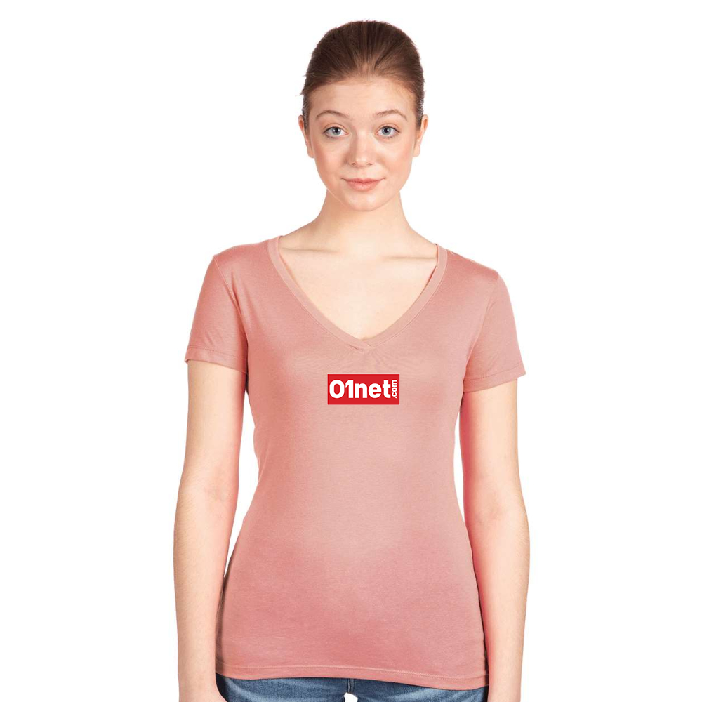 Women's 01net Logo  Next Level V-Neck T-Shirt