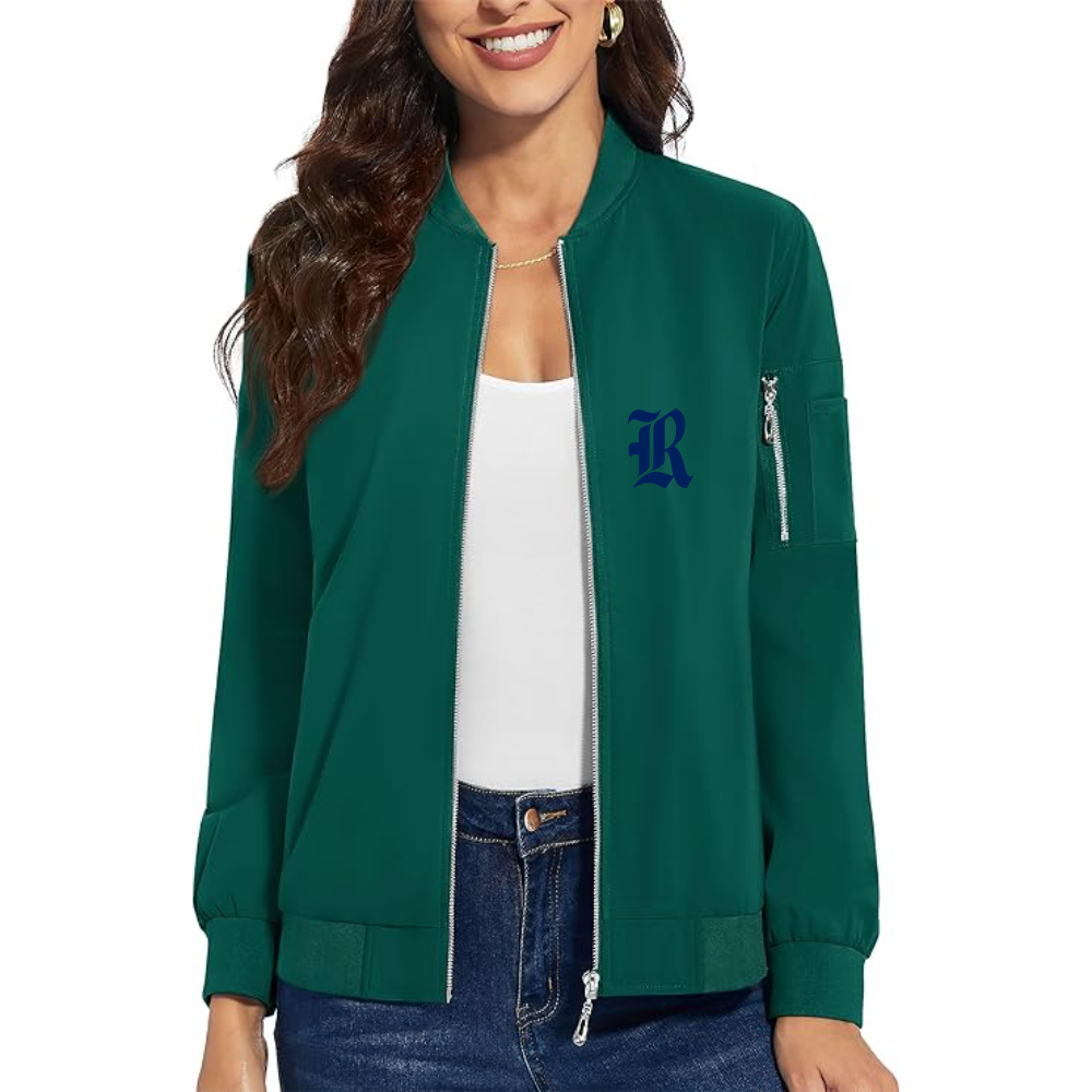Women's Rice Owls Logo  Premium Bomber Jacket with Polished Detailing and Functional Sleeve Pocket Modern Luxury Outerwear