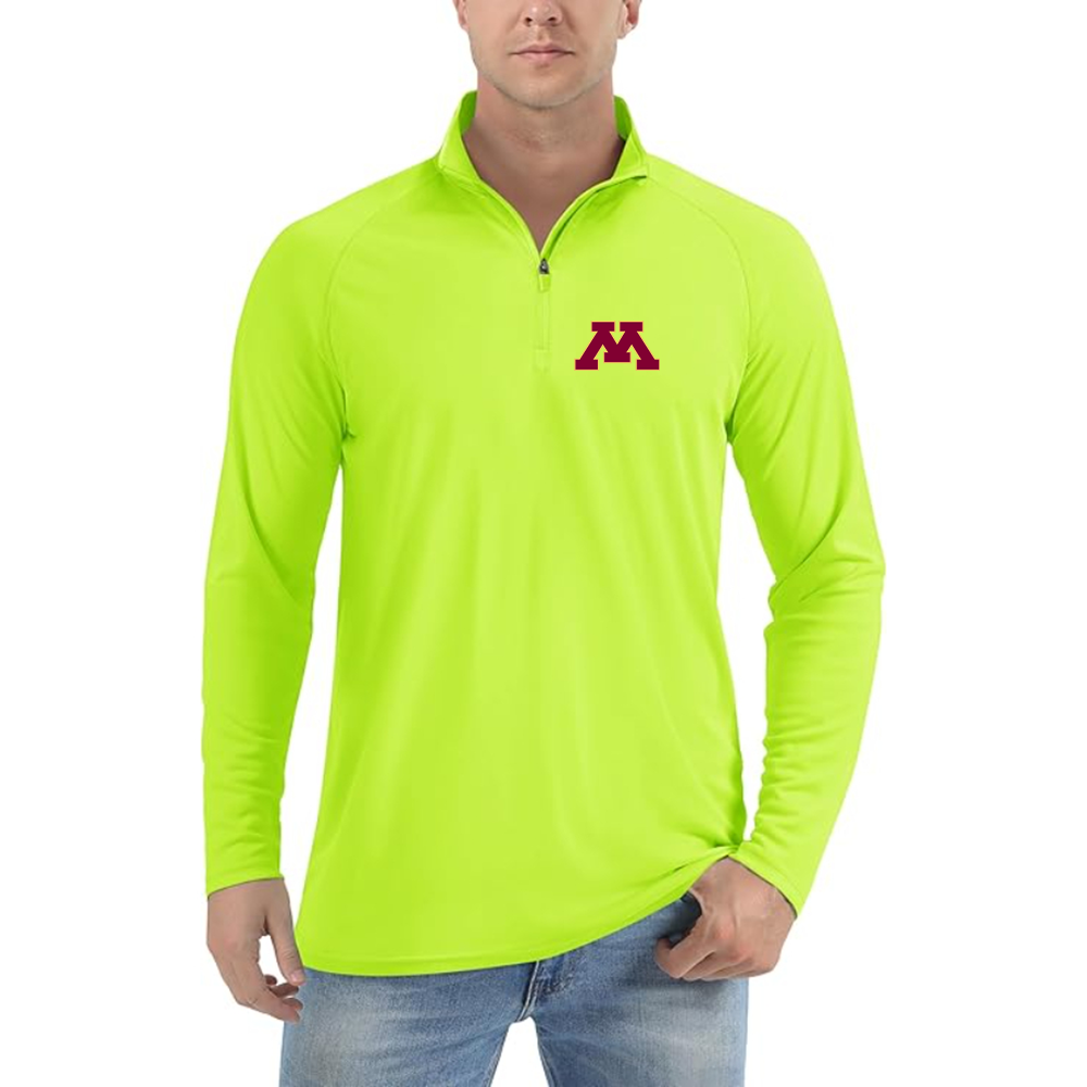 Men's Minnesota Golden Gophers Logo Lightweight Quarter-Zip Athletic Shirt Long Sleeve Performance Wear