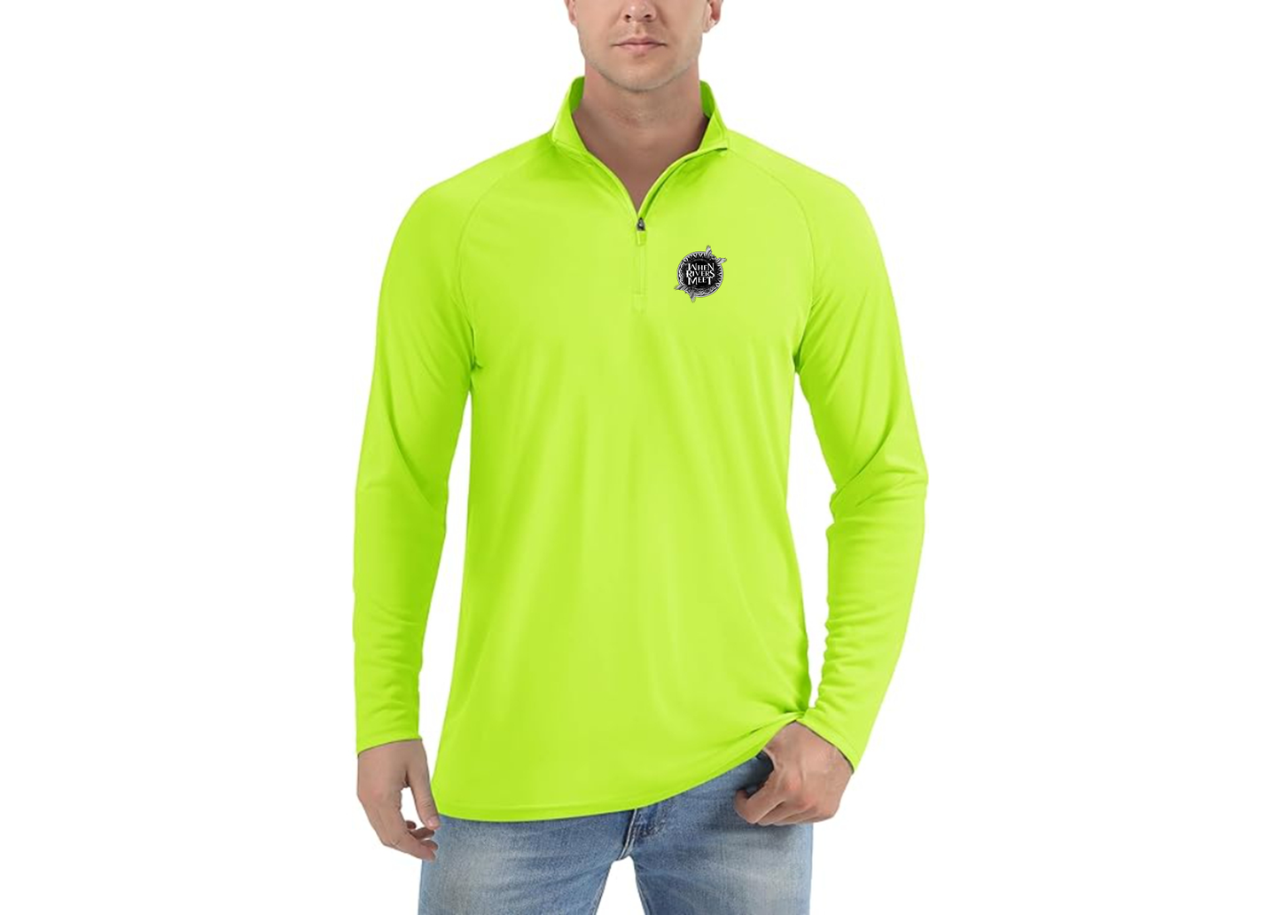 Men's When Rivers Meet Lightweight Quarter-Zip Athletic Shirt Long Sleeve Performance Wear