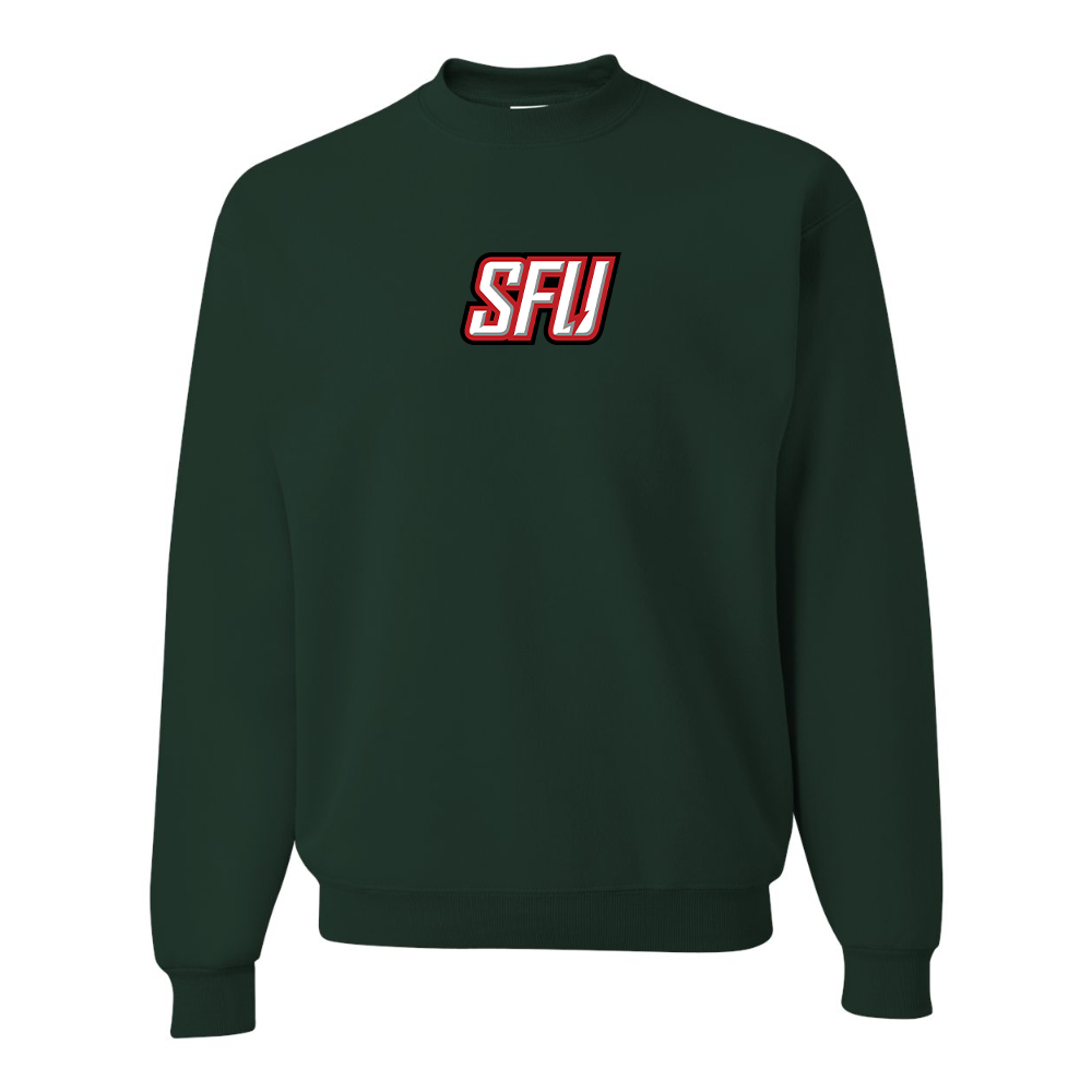 Men's Saint Francis Red Flash Logo JERZEES NuBlend Crewneck Sweatshirt