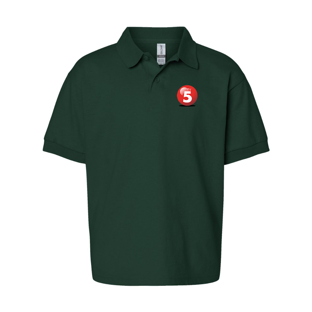 Youth ABC TV5 Logo Gildan Dry Blend Jersey Polo