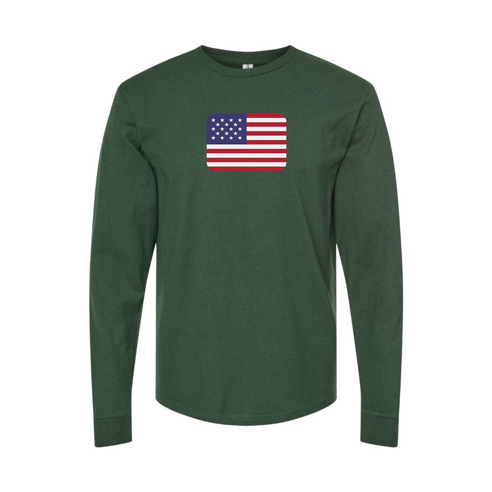 Men's American-Flag-Emoji Long Sleeve T-Shirt
