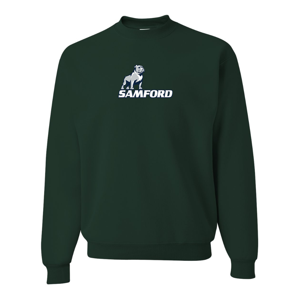 Men's Samford Bulldogs Logo  JERZEES NuBlend Crewneck Sweatshirt