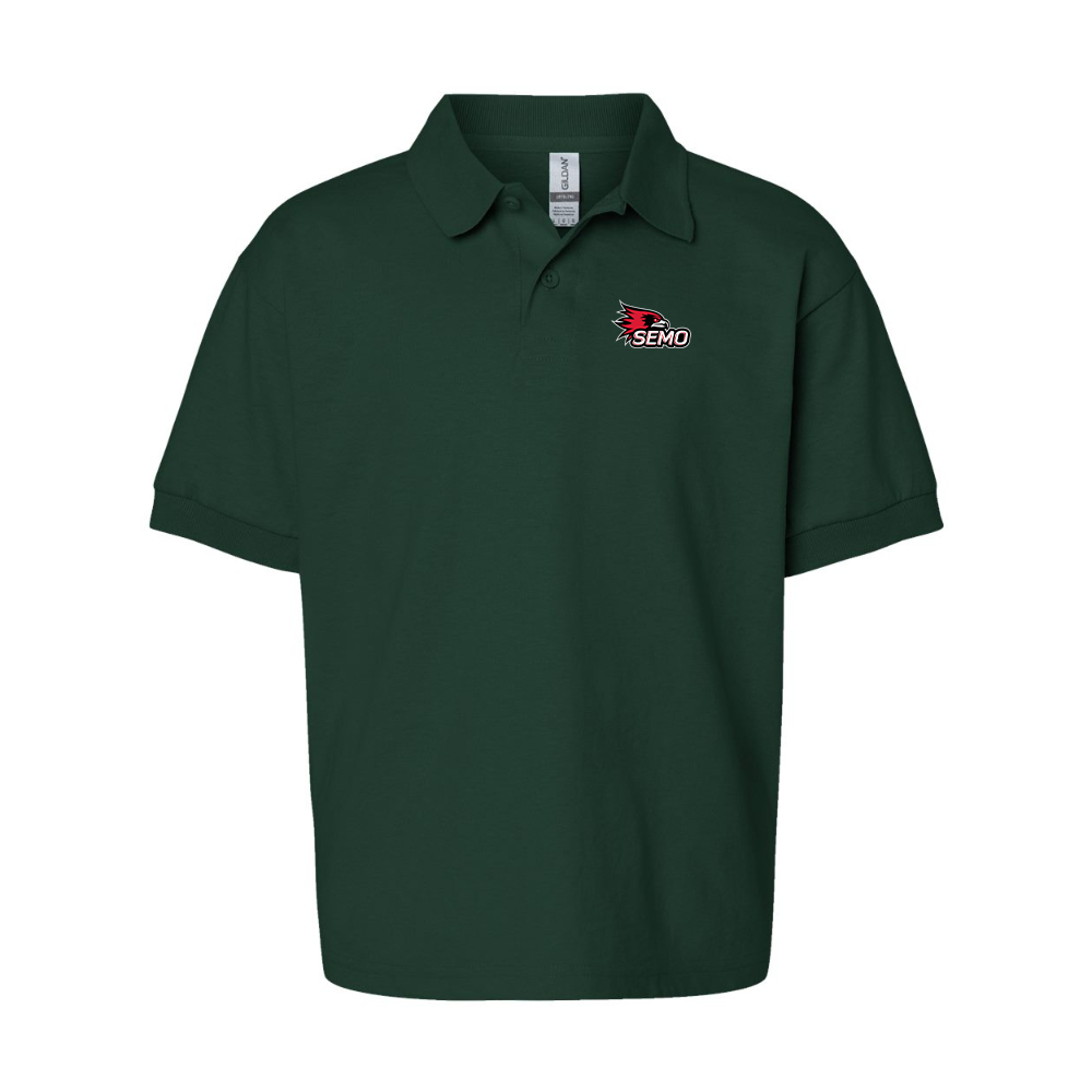 Youth SEMO Redhawks Logo Gildan Dry Blend Jersey Polo