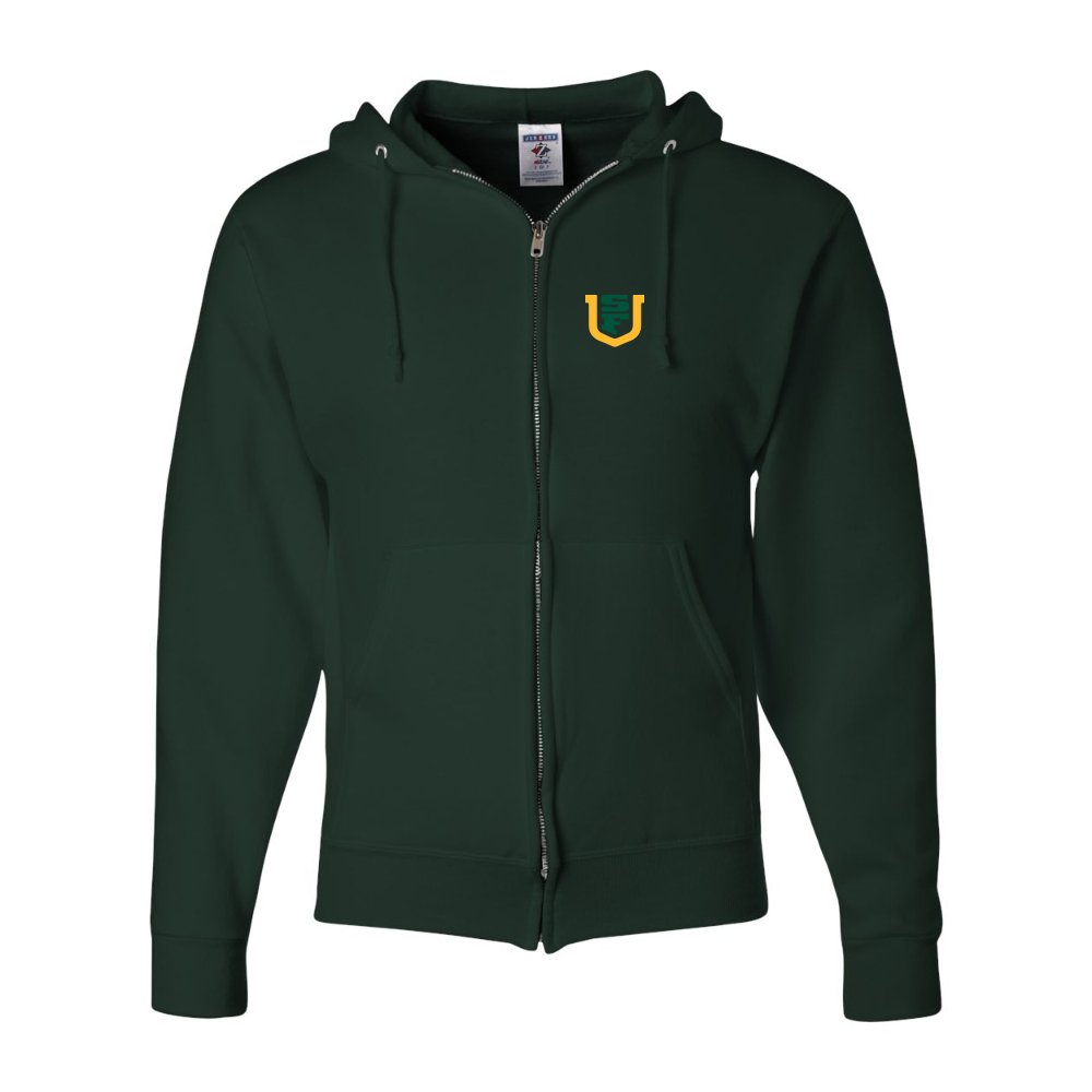 Men's San Francisco Dons Logo JERZEES NuBlend Full-Zip Hooded Sweatshirt