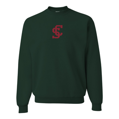 Men's Santa Clara Broncos Logo  JERZEES NuBlend Crewneck Sweatshirt