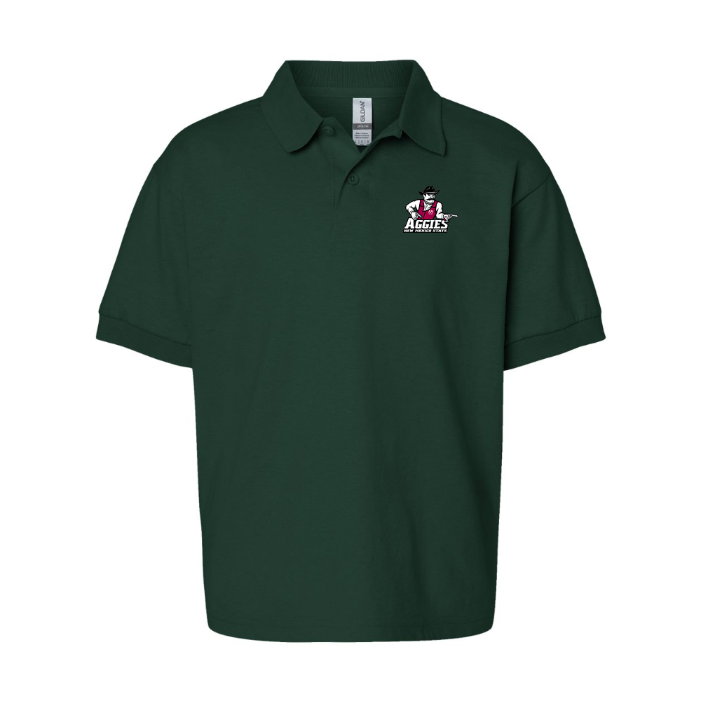 Youth Aggies New Mexico State Logo Gildan Dry Blend Jersey Polo