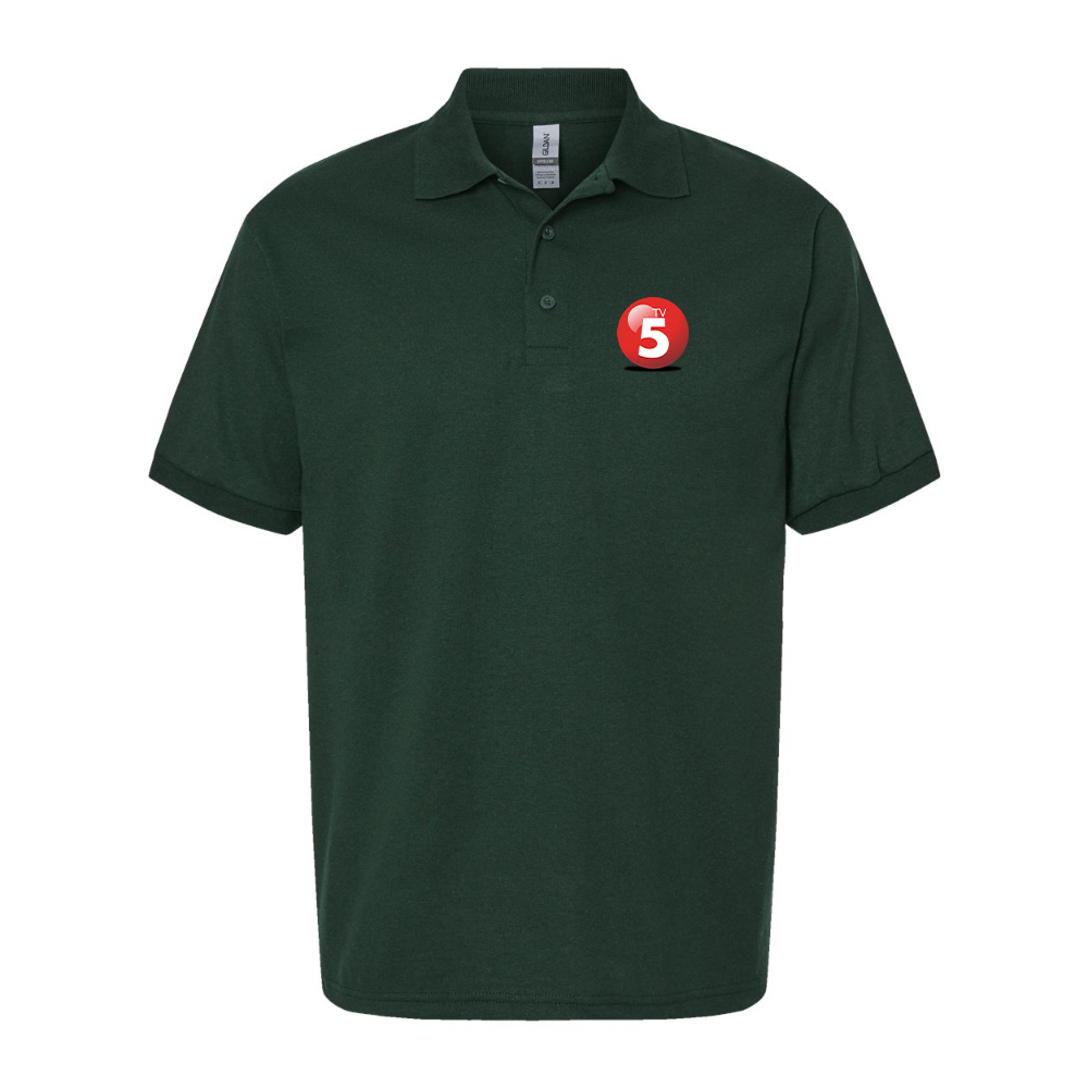 Men's ABC TV5 Logo Gildan Dry Blend Jersey Polo