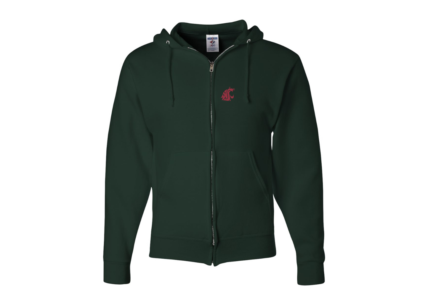 Men's Washington State Cougars JERZEES NuBlend Full-Zip Hooded Sweatshirt