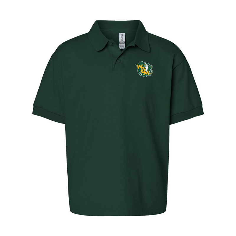 Youth William and Mary Tribe Gildan Dry Blend Jersey Polo