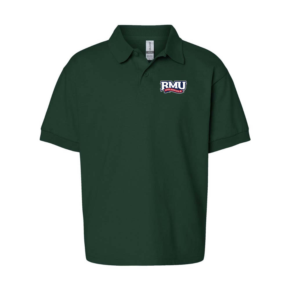 Youth Robert Morris Colonials Logo Gildan Dry Blend Jersey Polo
