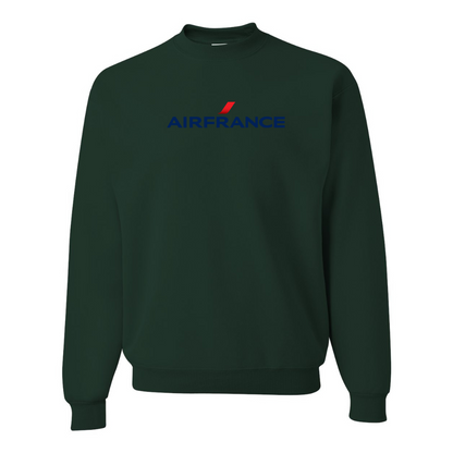 Men's Air France Logo JERZEES NuBlend Crewneck Sweatshirt