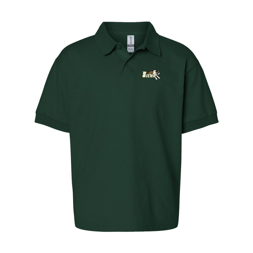 Youth Siena Saints Logo Gildan Dry Blend Jersey Polo