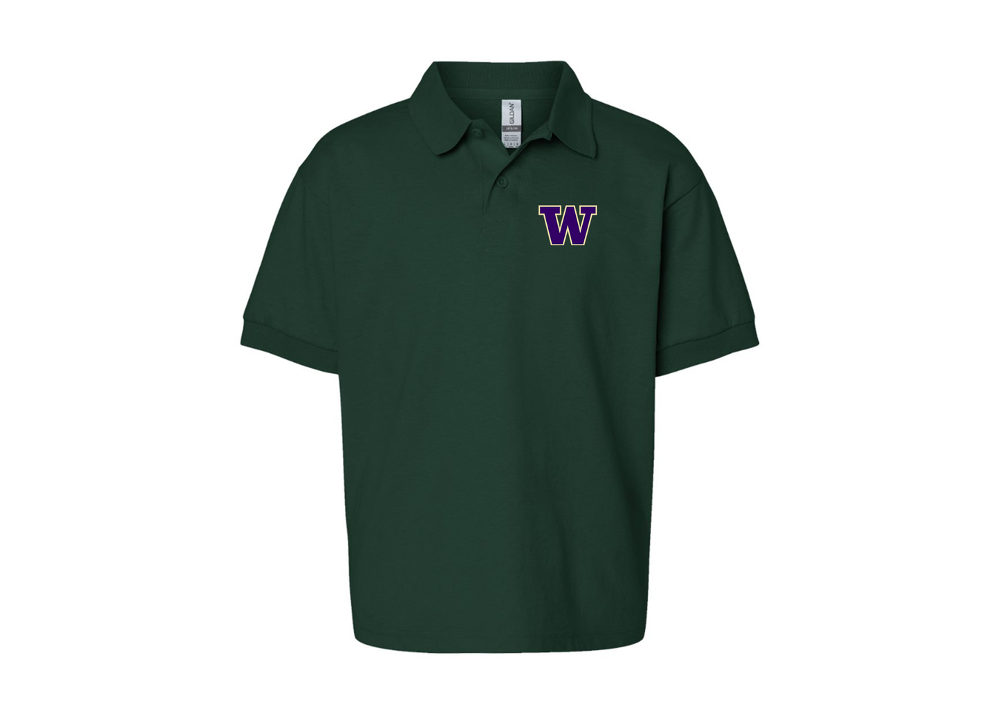 Youth Washington Huskies Gildan Dry Blend Jersey Polo