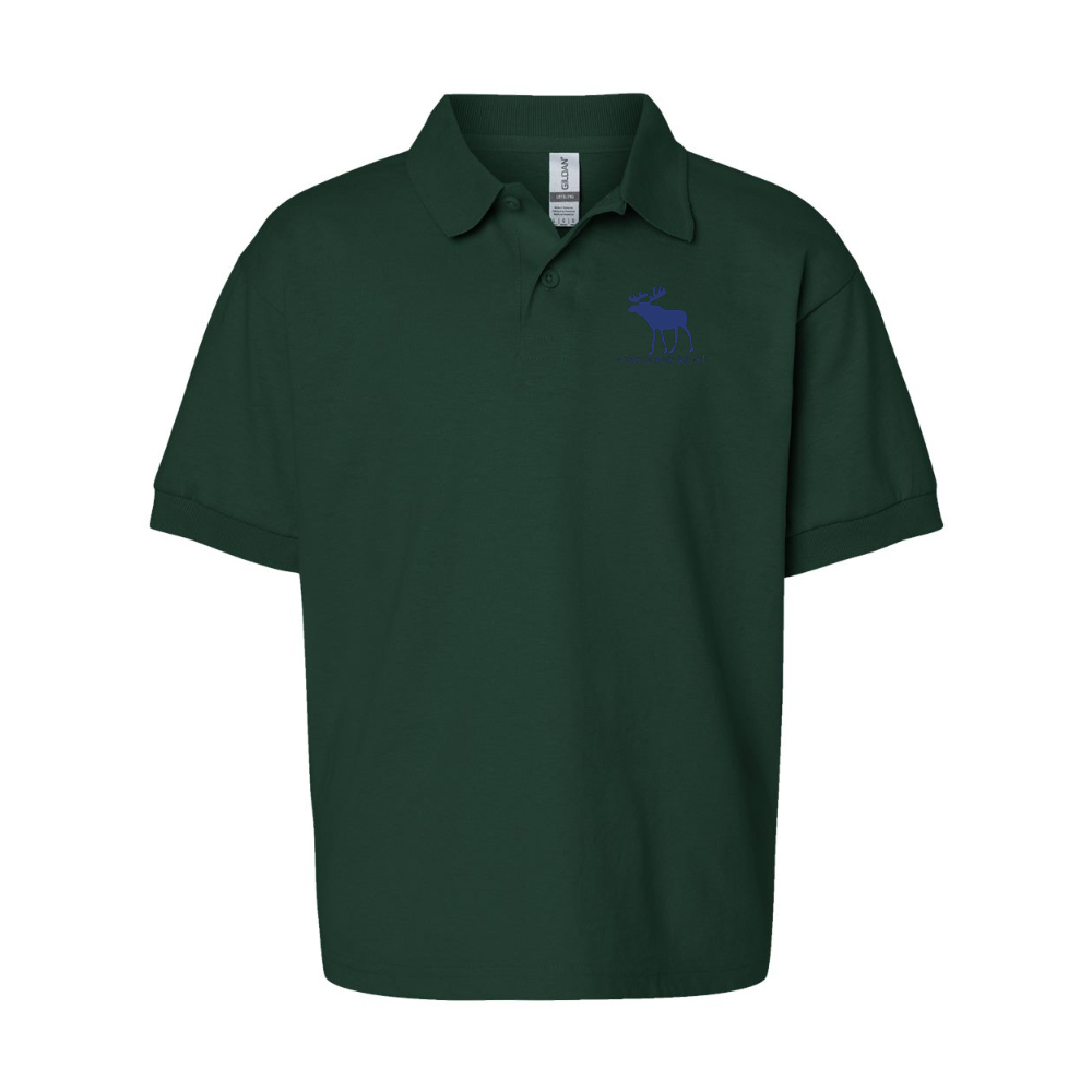 Youth Abercrombie & Fitch Moose Logo Gildan Dry Blend Jersey Polo